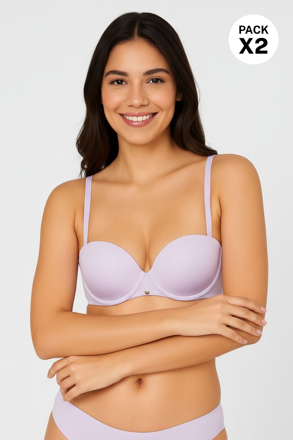 Brasier strapless de algodón x2 und